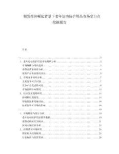 銀發(fā)經(jīng)濟崛起背景下老年運動防護用品市場空白點挖掘報告