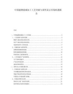 中国超薄玻璃加工工艺突破与柔性显示市场机遇报告