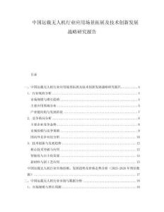 中國運載無人機行業應用場景拓展及技術創新發展戰略研究報告