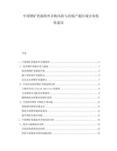 中國鋰礦資源海外并購風險與冶煉產能區域分布優化建議