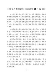 工作報(bào)告類排比句（2025年12月16日）
