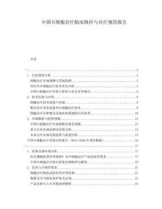 中國B細(xì)胞治療臨床路徑與診療規(guī)范報告