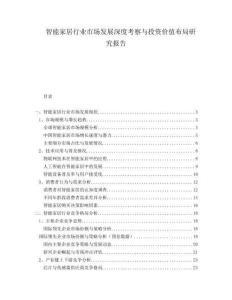 智能家居行業(yè)市場發(fā)展深度考察與投資價值布局研究報告