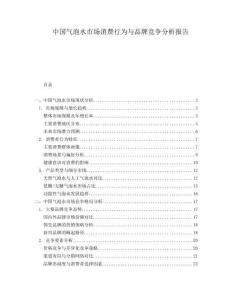 中國氣泡水市場消費行為與品牌競爭分析報告