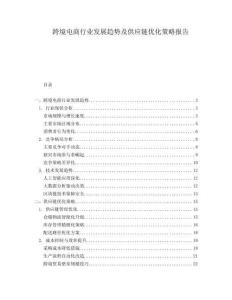 跨境電商行業發展趨勢及供應鏈優化策略報告