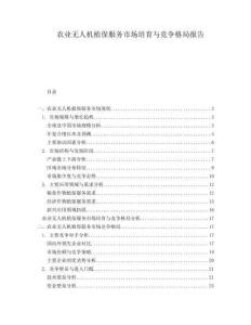 農(nóng)業(yè)無人機(jī)植保服務(wù)市場(chǎng)培育與競(jìng)爭(zhēng)格局報(bào)告