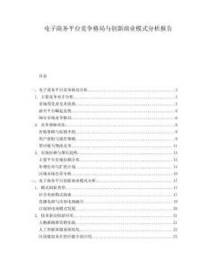 電子商務(wù)平臺競爭格局與創(chuàng)新商業(yè)模式分析報告
