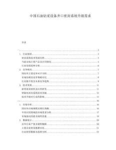 中國石油鉆采設(shè)備井口密封系統(tǒng)升級需求
