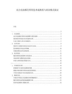 動力電池梯次利用技術(shù)成熟度與商業(yè)模式驗證