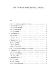 中國半導(dǎo)體行業(yè)光刻膠過濾膜純化要求報告