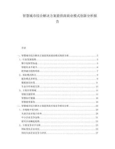 智慧城市綜合解決方案提供商商業(yè)模式創(chuàng)新分析報(bào)告