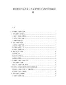 智能眼鏡市場(chǎng)競(jìng)爭(zhēng)分析及投資機(jī)會(huì)布局發(fā)展規(guī)劃研報(bào)