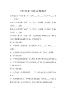 二零二五年度个人对个人消费借款合同