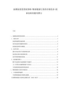 泰國旅遊業(yè)發(fā)展策略+醫(yī)療健康行業(yè)的市場需求+創(chuàng)新技術(shù)的應(yīng)用潛力