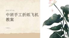 中班手工折紙飛機(jī)教案