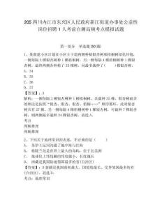 205四川內江市東興區(qū)人民政府新江街道辦事處公益性崗位招聘1人考前自測高頻考點模擬試題有完整答案詳解