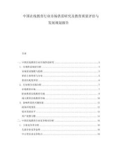 中國在線教育行業(yè)市場供需研究及教育質(zhì)量評估與發(fā)展規(guī)劃報告