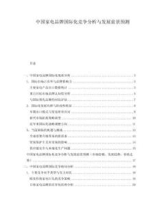 中國家電品牌國際化競爭分析與發展前景預測