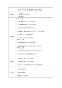 《AIGC直播营销与运营（慕课版）》-教案