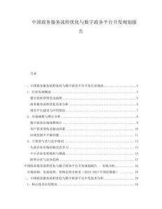 中國政務(wù)服務(wù)流程優(yōu)化與數(shù)字政務(wù)平臺開發(fā)規(guī)劃報告