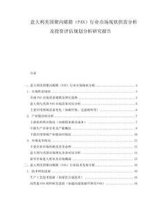 意大利美國聚丙烯腈（PAN）行業(yè)市場現(xiàn)狀供需分析及投資評估規(guī)劃分析研究報告