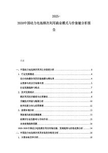 2025-2030中國動力電池梯次利用商業(yè)模式與價值鏈分析報告
