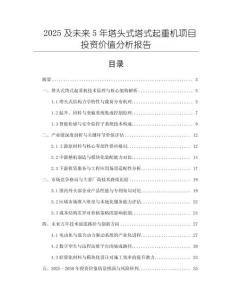 2025及未來(lái)5年塔頭式塔式起重機(jī)項(xiàng)目投資價(jià)值分析報(bào)告