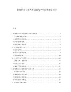 影視娛樂行業(yè)內(nèi)容創(chuàng)新與產(chǎn)業(yè)發(fā)展策略報(bào)告