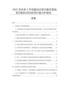 2025及未來5年電腦自動多功能仿型線條切割機項目投資價值分析報告
