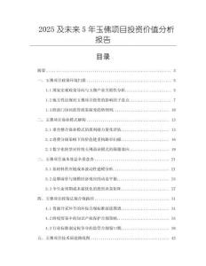 2025及未來5年玉佛項目投資價值分析報告