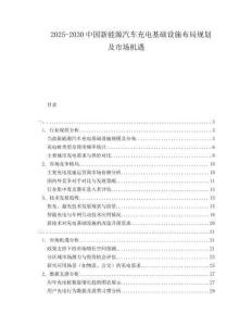 2025-2030中國新能源汽車充電基礎設施布局規劃及市場機遇