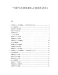 中國煤礦安全監控攝像機人工智能識別方案報告