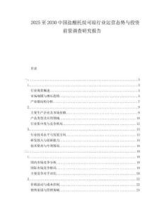 2025至2030中國鹽酸托烷司瓊行業(yè)運(yùn)營態(tài)勢(shì)與投資前景調(diào)查研究報(bào)告