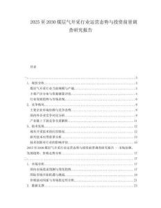 2025至2030煤層氣開采行業(yè)運(yùn)營態(tài)勢與投資前景調(diào)查研究報告
