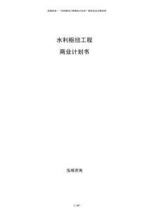 水利樞紐工程商業(yè)計劃書