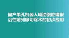 國產單孔機器人輔助腹腔鏡根治性前列腺切除術的初步應用