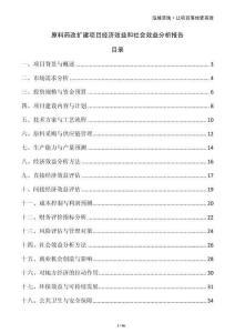 原料藥改擴建項目經(jīng)濟效益和社會效益分析報告