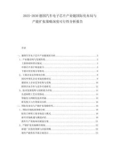 2025-2030德國汽車電子芯片產業鏈國際化布局與產能擴張策略深度可行性分析報告