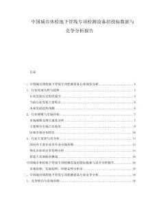 中國城市體檢地下管線專項檢測設備招投標數據與競爭分析報告