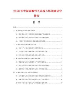 2026年中國硅酸鈣天花板市場(chǎng)調(diào)查研究報(bào)告