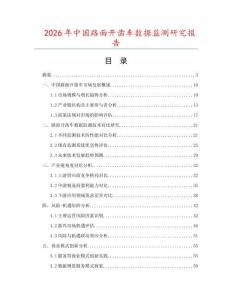 2026年中國路面開鑿車數(shù)據(jù)監(jiān)測研究報告