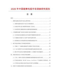 2026年中國碳棒電極市場調查研究報告