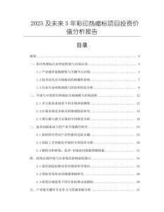 2025及未來5年彩印熱縮標(biāo)項(xiàng)目投資價(jià)值分析報(bào)告