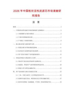 2026年中國粒狀活性炭濾芯市場調(diào)查研究報告
