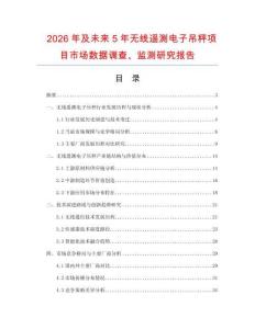 2026年及未來(lái)5年無(wú)線遙測(cè)電子吊秤項(xiàng)目市場(chǎng)數(shù)據(jù)調(diào)查、監(jiān)測(cè)研究報(bào)告