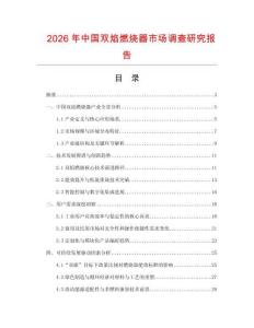 2026年中國(guó)雙焰燃燒器市場(chǎng)調(diào)查研究報(bào)告