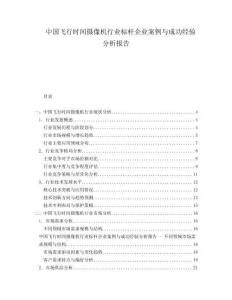 中國飛行時間攝像機行業標桿企業案例與成功經驗分析報告