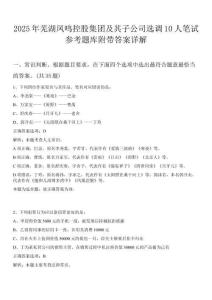 2025年蕪湖鳳鳴控股集團及其子公司選調(diào)10人筆試參考題庫附帶答案詳解