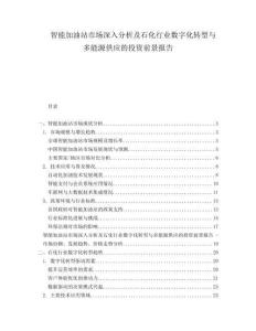 智能加油站市場深入分析及石化行業數字化轉型與多能源供應的投資前景報告