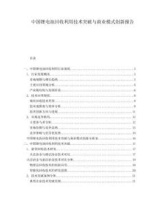 中國鋰電池回收利用技術突破與商業模式創新報告